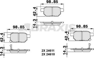 Braxis AB0138 - Əyləc altlığı dəsti, əyləc diski furqanavto.az