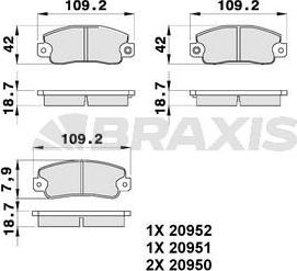 Braxis AB0174 - Əyləc altlığı dəsti, əyləc diski furqanavto.az