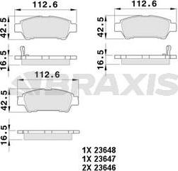 Braxis AB0393 - Əyləc altlığı dəsti, əyləc diski furqanavto.az