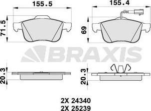 Braxis AB0348 - Əyləc altlığı dəsti, əyləc diski furqanavto.az