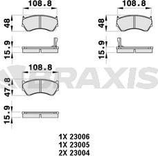 Braxis AB0357 - Əyləc altlığı dəsti, əyləc diski furqanavto.az