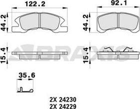 Braxis AB0368 - Əyləc altlığı dəsti, əyləc diski furqanavto.az