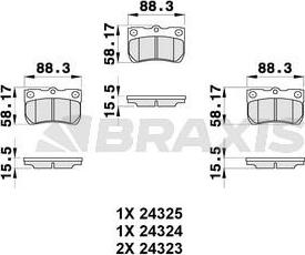 Braxis AB0319 - Əyləc altlığı dəsti, əyləc diski furqanavto.az