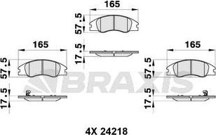 Braxis AB0310 - Əyləc altlığı dəsti, əyləc diski furqanavto.az