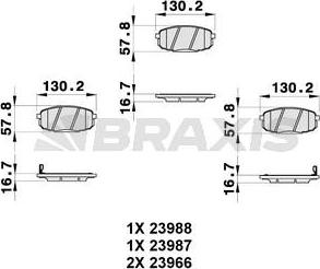 Braxis AB0312 - Əyləc altlığı dəsti, əyləc diski furqanavto.az