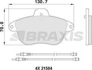 Braxis AB0382 - Əyləc altlığı dəsti, əyləc diski furqanavto.az