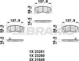 Braxis AB0325 - Əyləc altlığı dəsti, əyləc diski furqanavto.az