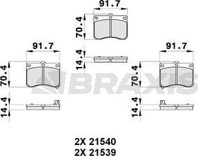 Braxis AB0323 - Əyləc altlığı dəsti, əyləc diski furqanavto.az