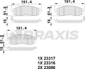 Braxis AB0243 - Əyləc altlığı dəsti, əyləc diski furqanavto.az