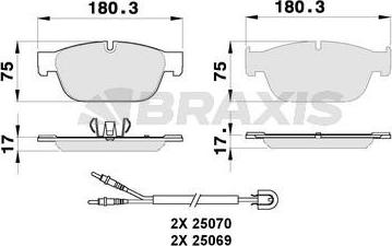 Braxis AB0269 - Əyləc altlığı dəsti, əyləc diski furqanavto.az