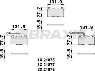 Braxis AB0261 - Əyləc altlığı dəsti, əyləc diski furqanavto.az