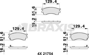 Braxis AB0267 - Əyləc altlığı dəsti, əyləc diski furqanavto.az