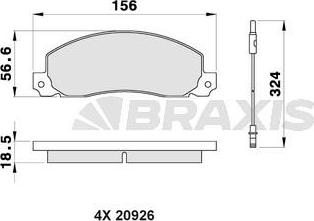 Braxis AB0200 - Əyləc altlığı dəsti, əyləc diski furqanavto.az