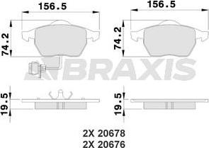 Braxis AB0208 - Əyləc altlığı dəsti, əyləc diski furqanavto.az