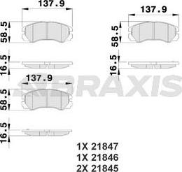 Braxis AB0212 - Əyləc altlığı dəsti, əyləc diski furqanavto.az