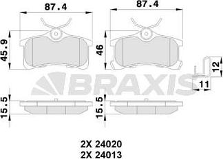 Braxis AB0237 - Əyləc altlığı dəsti, əyləc diski furqanavto.az