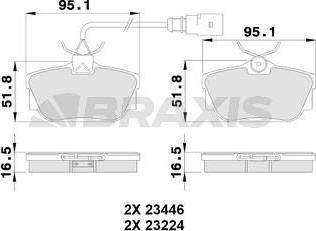 Braxis AB0229 - Əyləc altlığı dəsti, əyləc diski furqanavto.az