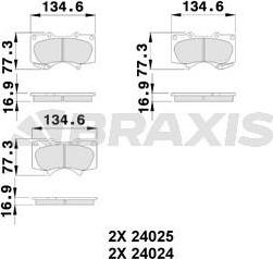 Braxis AB0226 - Əyləc altlığı dəsti, əyləc diski furqanavto.az