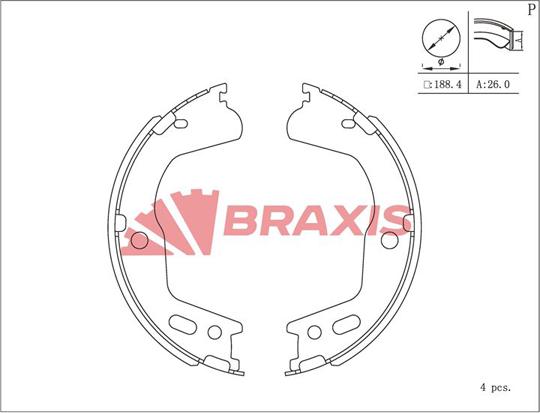 Braxis AC0214 - Əyləc başlığı dəsti, dayanacaq əyləci furqanavto.az