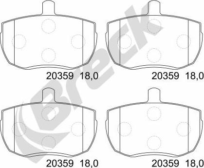 Breck 20359 00 701 00 - Əyləc altlığı dəsti, əyləc diski furqanavto.az