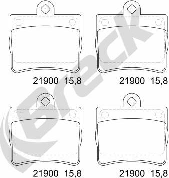 Breck 21900 00 702 00 - Əyləc altlığı dəsti, əyləc diski www.furqanavto.az