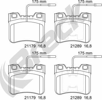 Breck 21179 00 702 10 - Əyləc altlığı dəsti, əyləc diski furqanavto.az