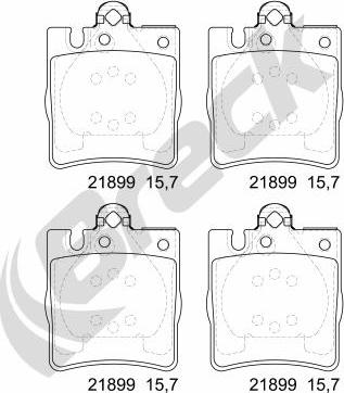 Breck 21899 00 702 20 - Əyləc altlığı dəsti, əyləc diski furqanavto.az