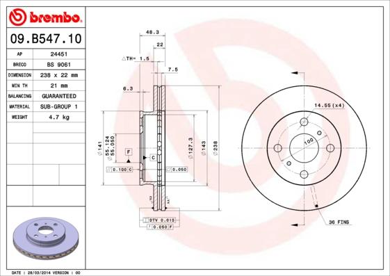 Breco BS 9061 - Əyləc Diski furqanavto.az