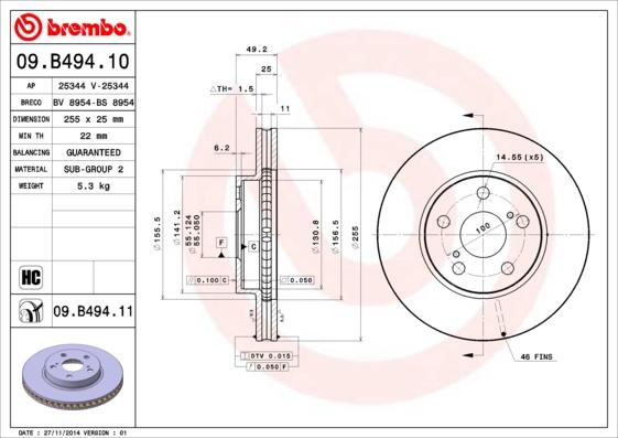 Breco BS 8954 - Əyləc Diski furqanavto.az