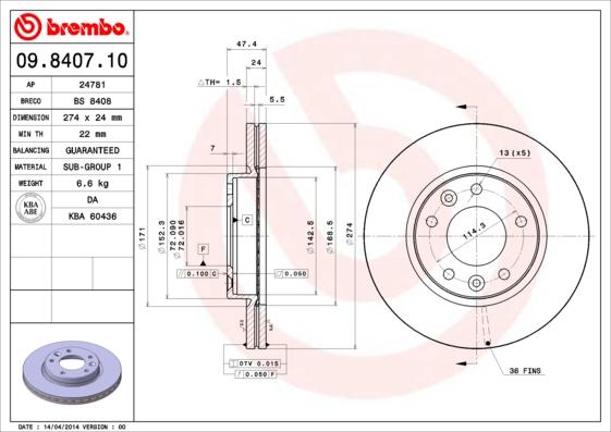 Breco BS 8408 - Əyləc Diski furqanavto.az