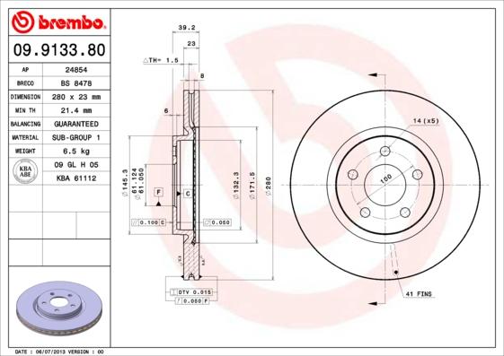 Breco BS 8478 - Əyləc Diski furqanavto.az