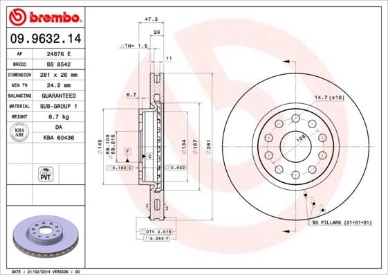 Breco BS 8542 - Əyləc Diski furqanavto.az