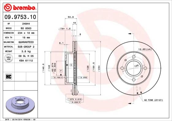 Breco BS 8563 - Əyləc Diski furqanavto.az