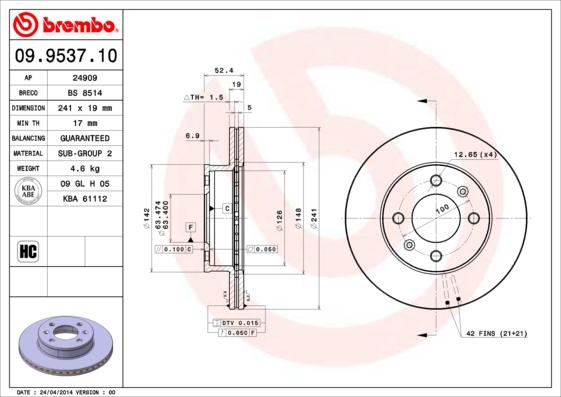 Breco BS 8514 - Əyləc Diski furqanavto.az