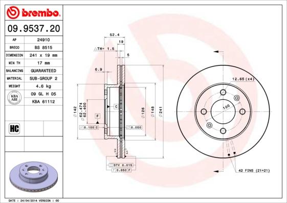 Breco BS 8515 - Əyləc Diski furqanavto.az