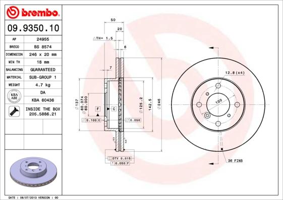 Breco BS 8574 - Əyləc Diski furqanavto.az