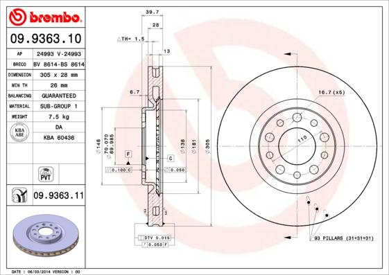 Breco BS 8614 - Əyləc Diski furqanavto.az