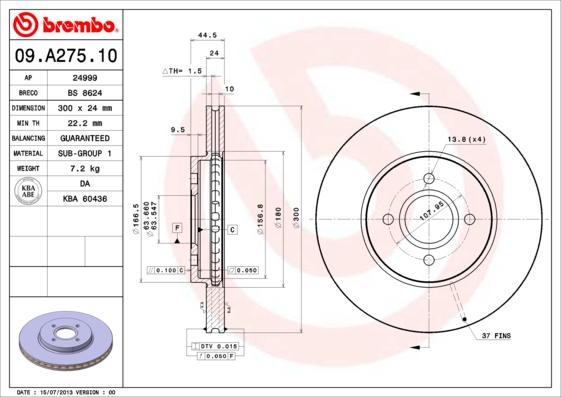 Breco BS 8624 - Əyləc Diski furqanavto.az