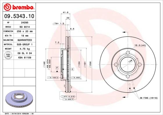 Breco BS 8014 - Əyləc Diski furqanavto.az