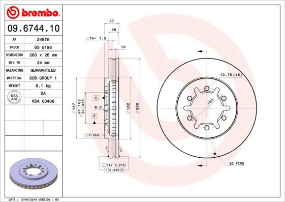 Breco BS 8196 - Əyləc Diski furqanavto.az