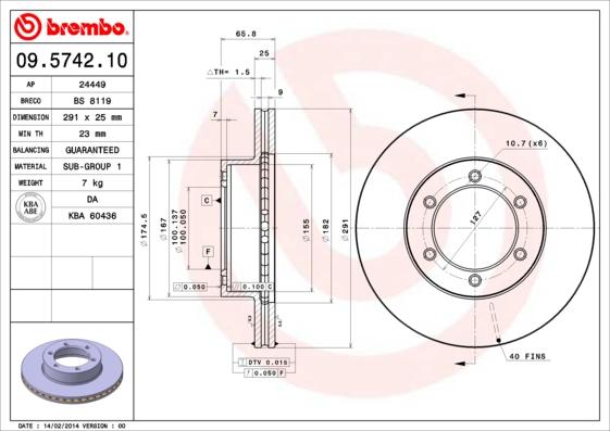 Breco BS 8119 - Əyləc Diski furqanavto.az