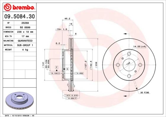 Breco BS 8899 - Əyləc Diski furqanavto.az