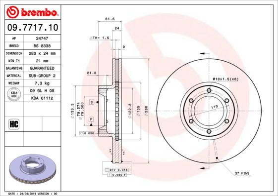 Breco BS 8338 - Əyləc Diski furqanavto.az