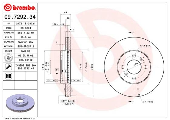 Breco BS 8374 - Əyləc Diski furqanavto.az