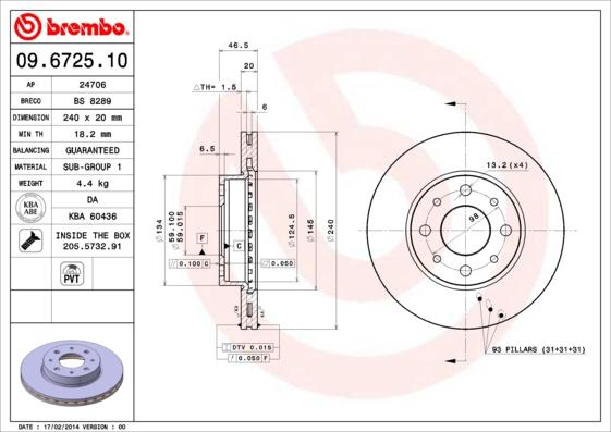 Breco BS 8289 - Əyləc Diski furqanavto.az