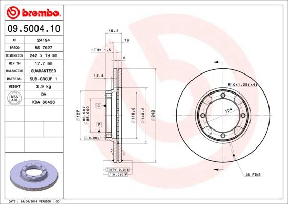 Breco BS 7927 - Əyləc Diski furqanavto.az