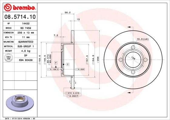 Breco BS 7459 - Əyləc Diski furqanavto.az