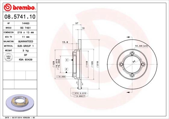 Breco BS 7461 - Əyləc Diski furqanavto.az