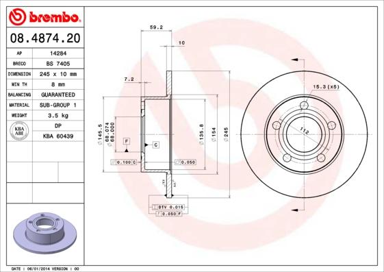 Breco BS 7405 - Əyləc Diski furqanavto.az