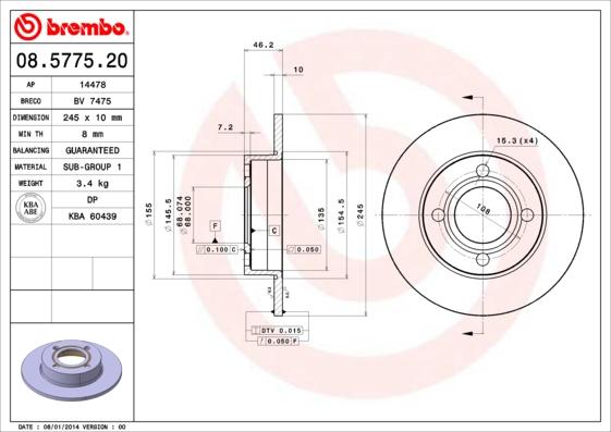 Breco BS 7475 - Əyləc Diski furqanavto.az